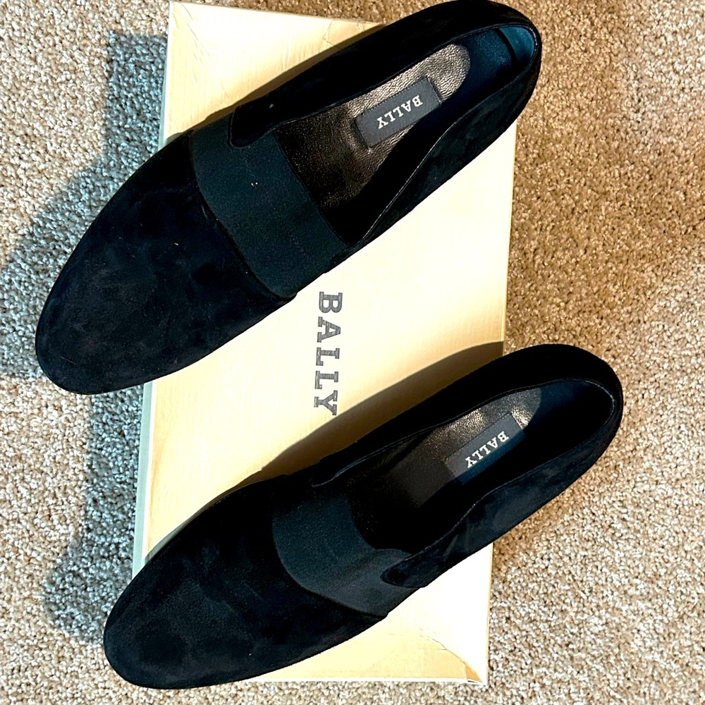 BALLY RICH BLACK SUEDE FORMAL LOAFERS